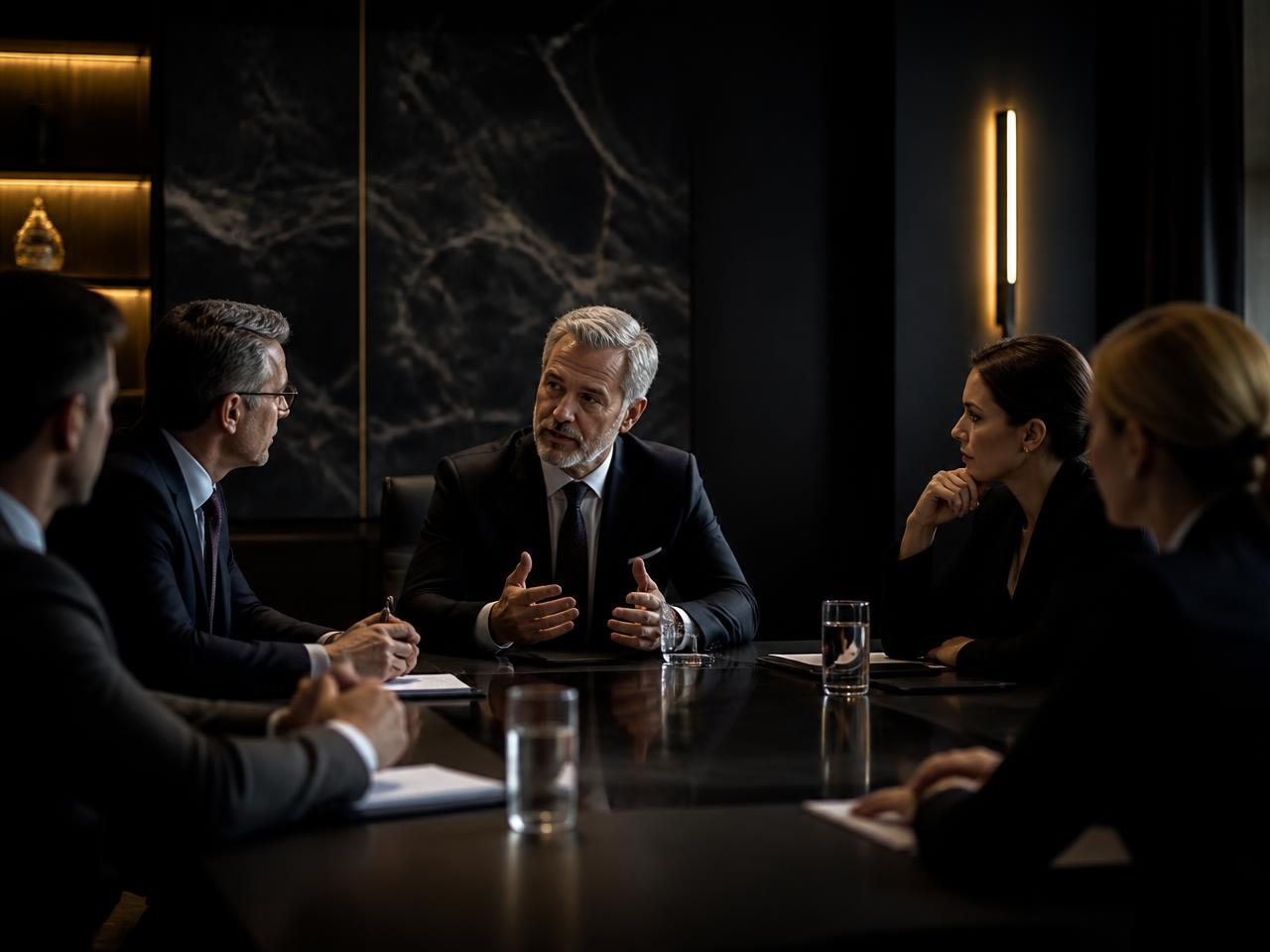 Consultants advising executives in a boardroom